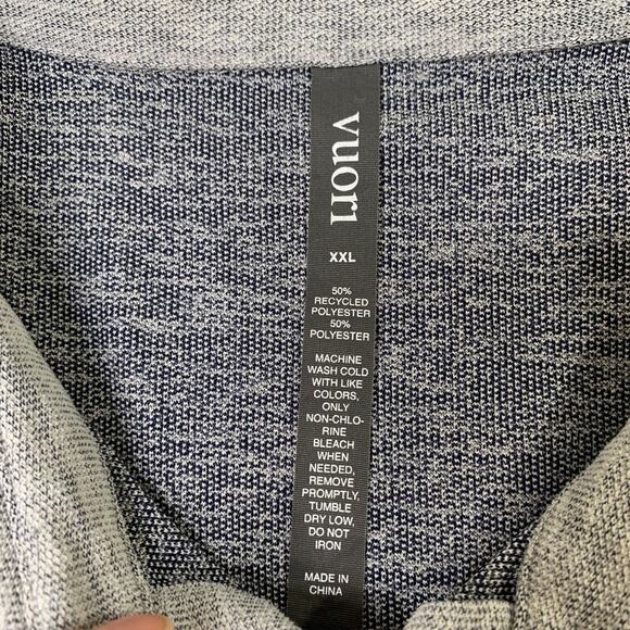 Vuori Polo Shirt Mens 2XL XXL Grey Ace Performance Pocket Wicking Stretch Golf - Picture 4 of 9